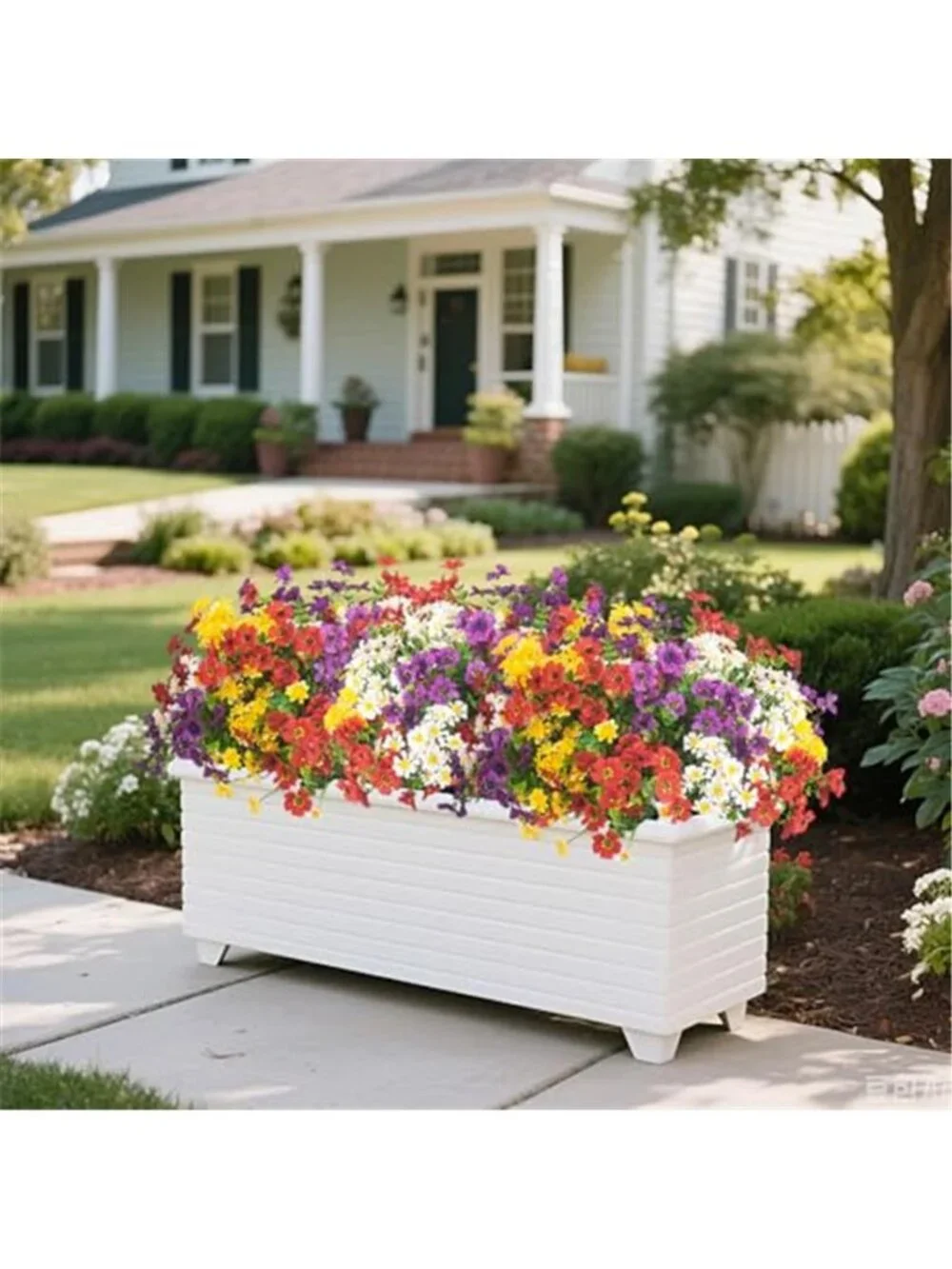 Artificial Outdoor Flowers UV Resistant Faux Plants Daisy Porch Decor Set